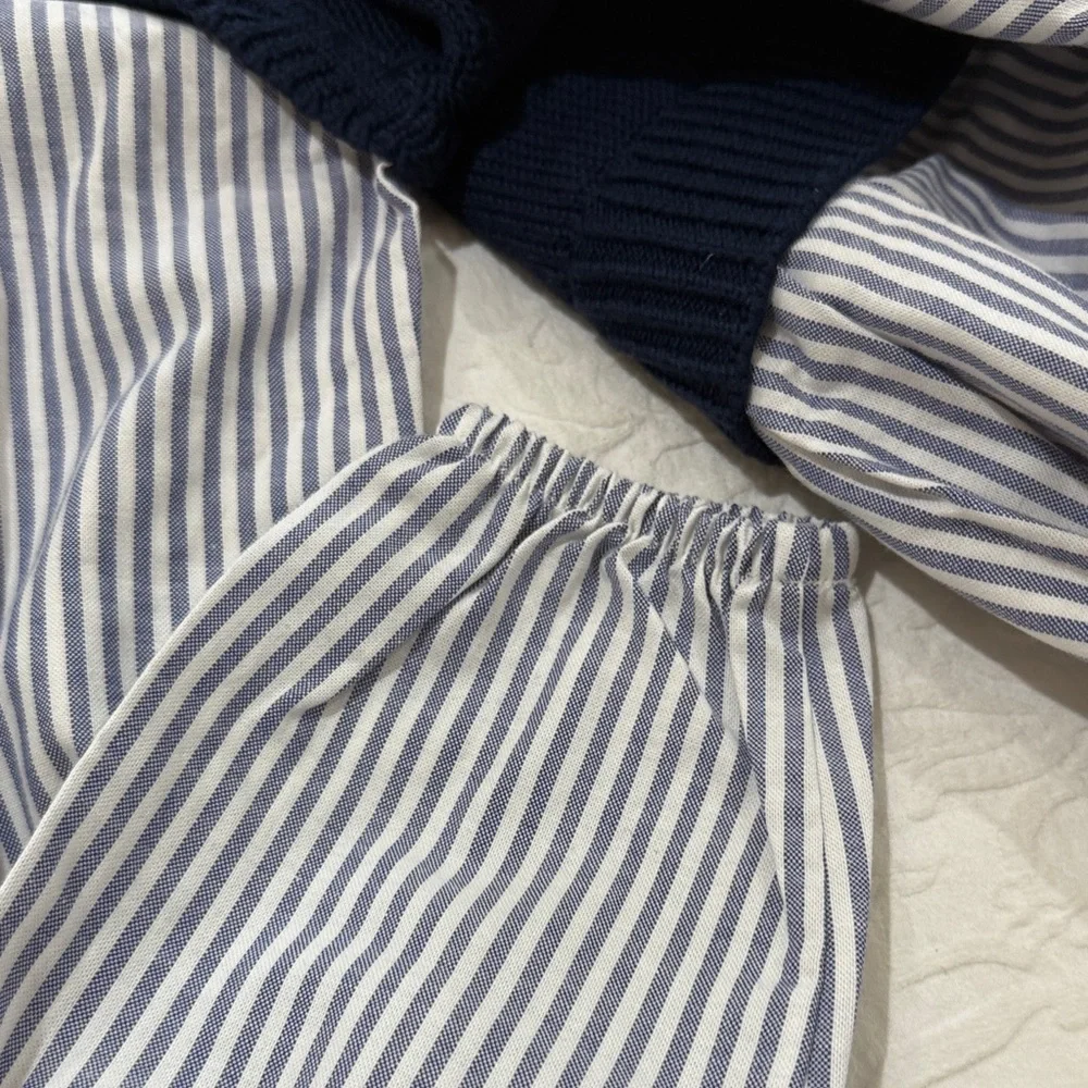 Free Assembly Navy and White Striped Kids Dress - Picture 5 of 5